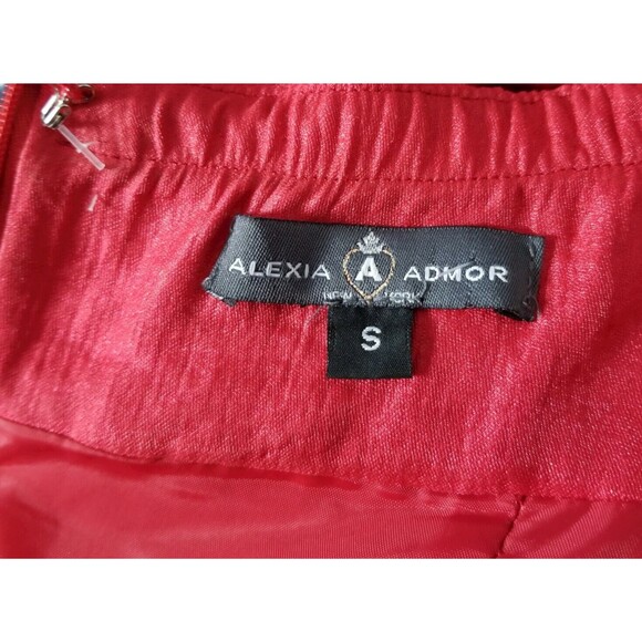 Alexia Admor Women's Cocktail Dress Detailed Bodice Tomato Red Size Small - Picture 2 of 4